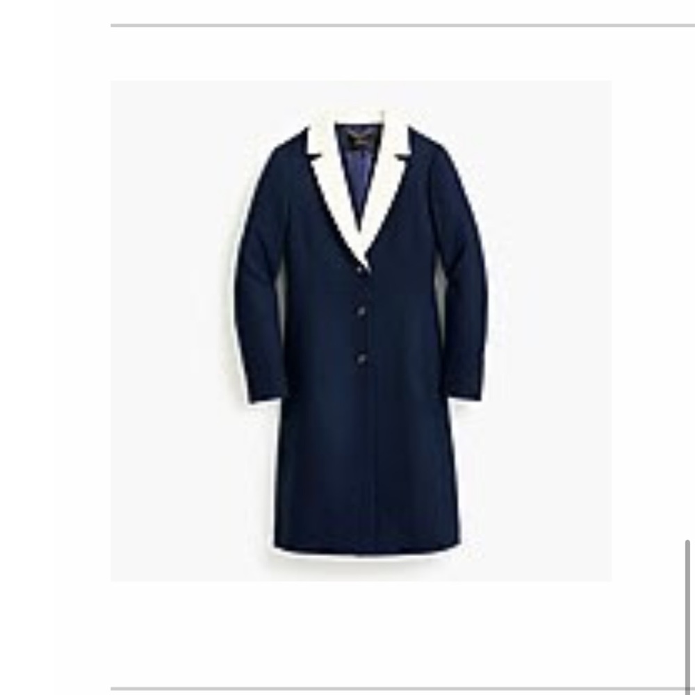 J. Crew Topcoat with contrast lapel in double-serge wool Color: NAVY Size: 4 - Picture 10 of 10